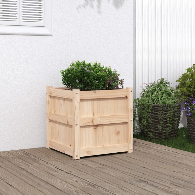 vidaXL Jardinera madera maciza de pino 50x50x50 cm vidaXL Jardinera madera maciza de pino 50x50x50 cm