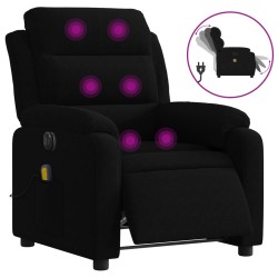 vidaXL Sillón reclinable de masaje eléctrico terciopelo negro