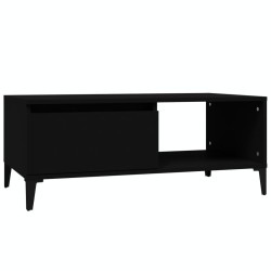 vidaXL Mesa de centro madera contrachapada negro 90x50x36,5 cm