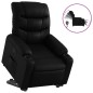 vidaXL Sillón reclinable elevable eléctrico de cuero sintético negro vidaXL Sillón reclinable elevable eléctrico de cuero sintético negro
