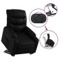 vidaXL Sillón reclinable elevable eléctrico de cuero sintético negro vidaXL Sillón reclinable elevable eléctrico de cuero sintético negro