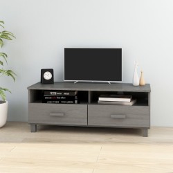 vidaXL Mueble de TV HAMAR madera maciza pino gris claro 106x40x40 cm