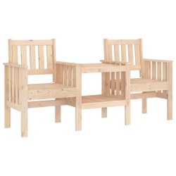 vidaXL Banco de jardín con mesa 2 plazas madera maciza de pino