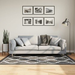 vidaXL Alfombra lavable antideslizante negro y blanco 120x180 cm