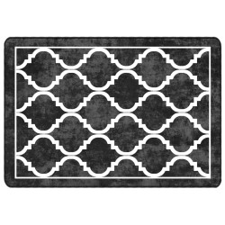 vidaXL Alfombra lavable antideslizante negro y blanco 120x180 cm