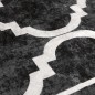 vidaXL Alfombra lavable antideslizante negro y blanco 120x180 cm vidaXL Alfombra lavable antideslizante negro y blanco 120x180 cm