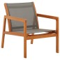 vidaXL Silla de jardín de madera maciza de eucalipto y textilene gris vidaXL Silla de jardín de madera maciza de eucalipto y textilene gris