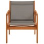 vidaXL Silla de jardín de madera maciza de eucalipto y textilene gris vidaXL Silla de jardín de madera maciza de eucalipto y textilene gris
