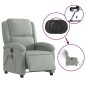vidaXL Sillón reclinable de masaje eléctrico terciopelo gris claro vidaXL Sillón reclinable de masaje eléctrico terciopelo gris claro