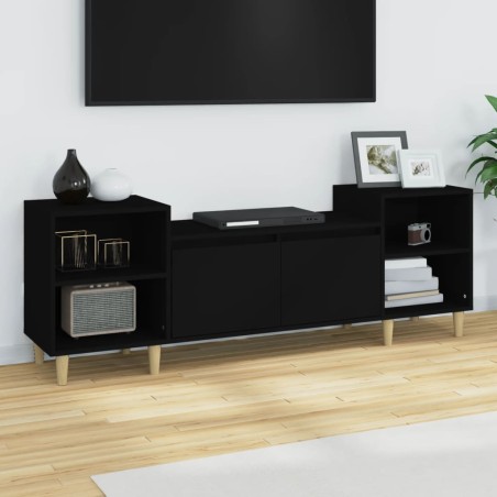 vidaXL Mueble para TV madera contrachapada negro 160x35x55 cm