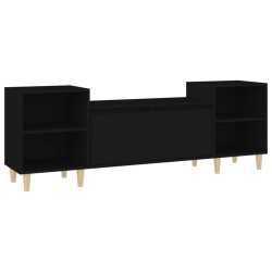 vidaXL Mueble para TV madera contrachapada negro 160x35x55 cm