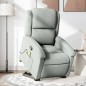 vidaXL Sillón reclinable de masaje elevable terciopelo gris claro vidaXL Sillón reclinable de masaje elevable terciopelo gris claro