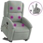 vidaXL Sillón reclinable de masaje elevable terciopelo gris claro vidaXL Sillón reclinable de masaje elevable terciopelo gris claro