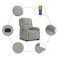 vidaXL Sillón reclinable de masaje elevable terciopelo gris claro vidaXL Sillón reclinable de masaje elevable terciopelo gris claro