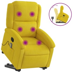 vidaXL Sillón reclinable de masaje elevable terciopelo amarillo