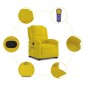 vidaXL Sillón reclinable de masaje elevable terciopelo amarillo vidaXL Sillón reclinable de masaje elevable terciopelo amarillo