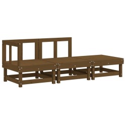 vidaXL Juego de muebles jardín 3 pzas madera maciza pino marrón miel
