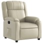 vidaXL Sillón reclinable eléctrico de cuero sintético crema