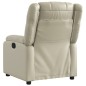 vidaXL Sillón reclinable eléctrico de cuero sintético crema