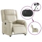 vidaXL Sillón reclinable eléctrico de cuero sintético crema