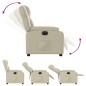 vidaXL Sillón reclinable eléctrico de cuero sintético crema