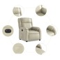 vidaXL Sillón reclinable eléctrico de cuero sintético crema