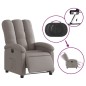 vidaXL Sillón reclinable eléctrico tela gris taupé vidaXL Sillón reclinable eléctrico tela gris taupé