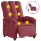 vidaXL Sillón de masaje reclinable eléctrico tela rojo tinto vidaXL Sillón de masaje reclinable eléctrico tela rojo tinto