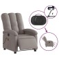 vidaXL Sillón reclinable de masaje eléctrico tela gris taupe vidaXL Sillón reclinable de masaje eléctrico tela gris taupe