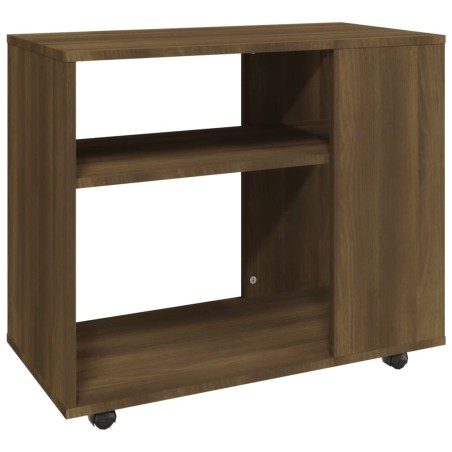 vidaXL Mesa auxiliar madera contrachapada roble marrón 70x35x55 cm