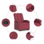 vidaXL Sillón reclinable elevable tela rojo tinto vidaXL Sillón reclinable elevable tela rojo tinto