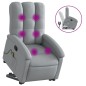 vidaXL Sillón de masaje reclinable de pie de tela gris claro vidaXL Sillón de masaje reclinable de pie de tela gris claro