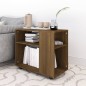 vidaXL Mesa auxiliar madera contrachapada roble marrón 70x35x55 cm
