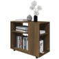 vidaXL Mesa auxiliar madera contrachapada roble marrón 70x35x55 cm
