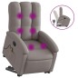 vidaXL Sillón reclinable de masaje elevable tela gris taupé vidaXL Sillón reclinable de masaje elevable tela gris taupé