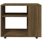vidaXL Mesa auxiliar madera contrachapada roble marrón 70x35x55 cm