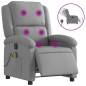vidaXL Sillón reclinable de masaje eléctrico tela gris claro vidaXL Sillón reclinable de masaje eléctrico tela gris claro