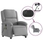 vidaXL Sillón reclinable de masaje eléctrico tela gris claro vidaXL Sillón reclinable de masaje eléctrico tela gris claro
