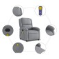 vidaXL Sillón reclinable de masaje eléctrico tela gris claro vidaXL Sillón reclinable de masaje eléctrico tela gris claro