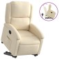 vidaXL Sillón reclinable elevable de tela color crema vidaXL Sillón reclinable elevable de tela color crema