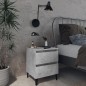 vidaXL Mesita de noche madera contrachapada gris hormigón 40x35x50 cm vidaXL Mesita de noche madera contrachapada gris hormigón 40x35x50 cm
