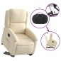 vidaXL Sillón reclinable elevable de tela color crema vidaXL Sillón reclinable elevable de tela color crema