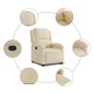 vidaXL Sillón reclinable elevable de tela color crema vidaXL Sillón reclinable elevable de tela color crema