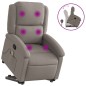 vidaXL Sillón reclinable de masaje elevable tela gris taupé vidaXL Sillón reclinable de masaje elevable tela gris taupé