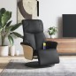 vidaXL Sillón reclinable masaje con reposapiés cuero sintético negro vidaXL Sillón reclinable masaje con reposapiés cuero sintético negro