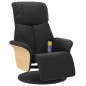 vidaXL Sillón reclinable masaje con reposapiés cuero sintético negro vidaXL Sillón reclinable masaje con reposapiés cuero sintético negro