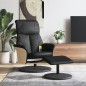 vidaXL Sillón reclinable masaje con reposapiés cuero sintético negro vidaXL Sillón reclinable masaje con reposapiés cuero sintético negro