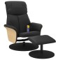 vidaXL Sillón reclinable masaje con reposapiés cuero sintético negro vidaXL Sillón reclinable masaje con reposapiés cuero sintético negro