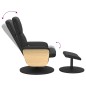 vidaXL Sillón reclinable masaje con reposapiés cuero sintético negro vidaXL Sillón reclinable masaje con reposapiés cuero sintético negro