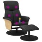 vidaXL Sillón reclinable masaje con reposapiés cuero sintético negro vidaXL Sillón reclinable masaje con reposapiés cuero sintético negro